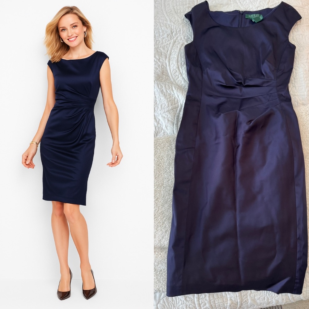 LAUREN Ralph Lauren Midnight Blue Dress size 2 satin